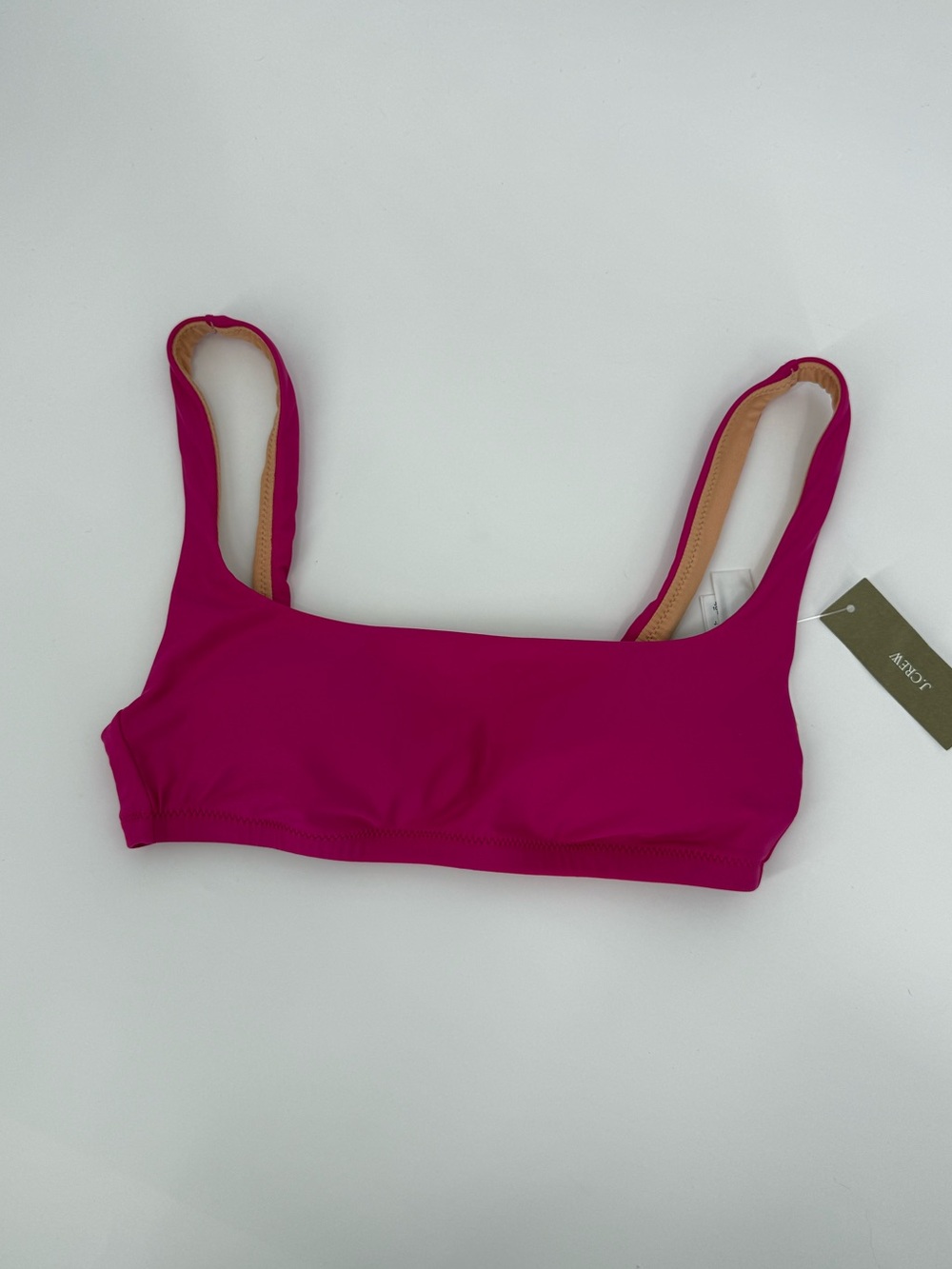 NWT J.Crew Squareneck Bikini Top | Fuchsia | XXS